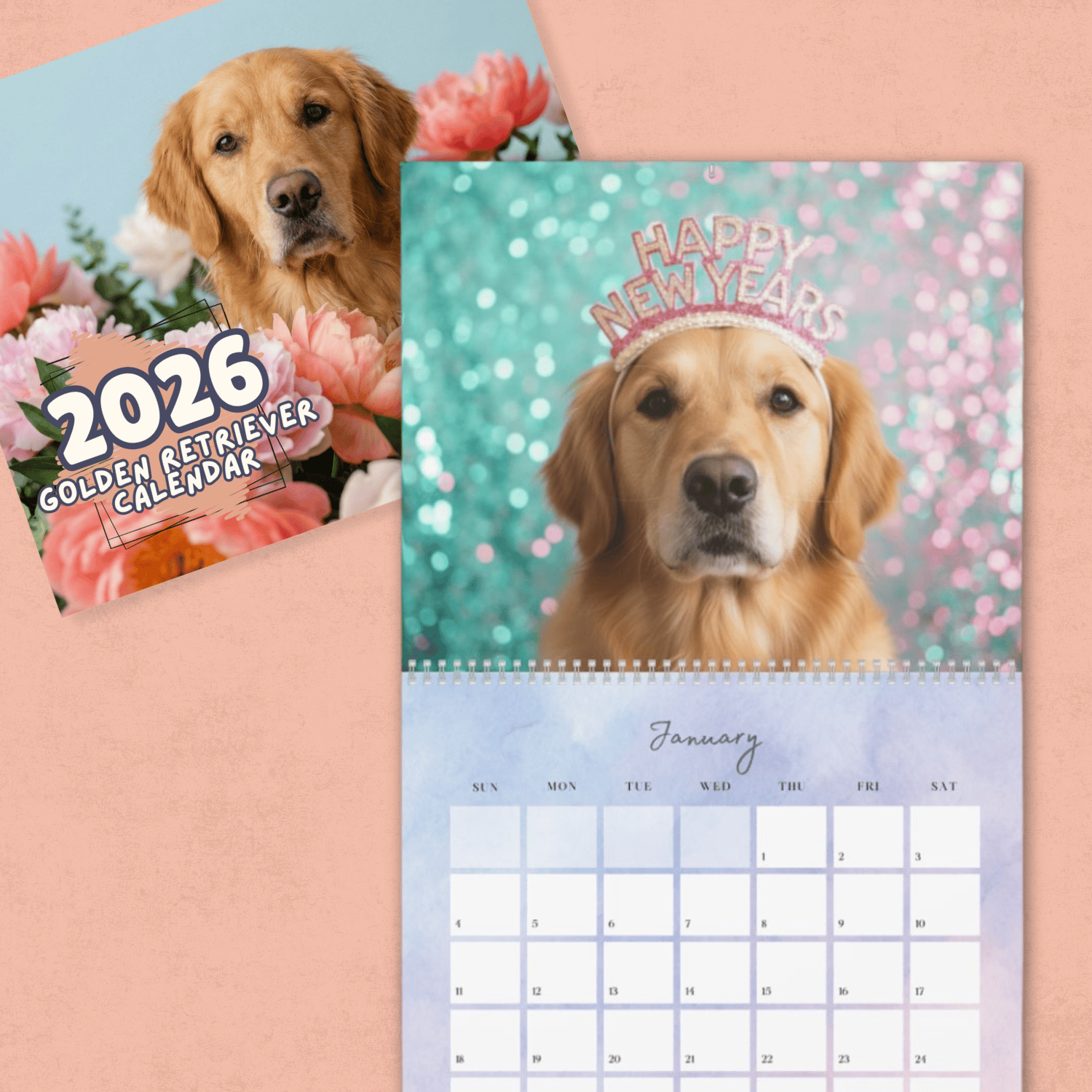 2026 Golden Retriever Wall Calendar