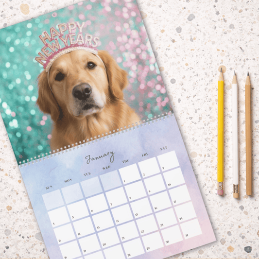 2026 Golden Retriever Wall Calendar 14" x 11.5" Matte