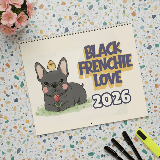 2026 Inspirational Black Frenchie Wall Calendar 14" x 11.5" Matte