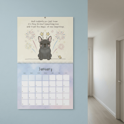 2026 Inspirational Black Frenchie Wall Calendar