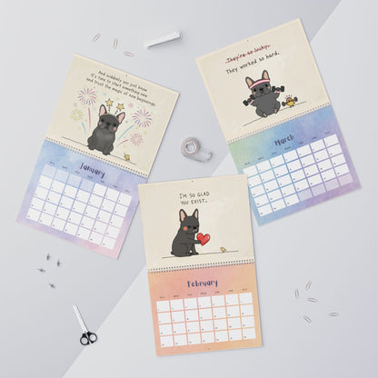 2026 Inspirational Black Frenchie Wall Calendar