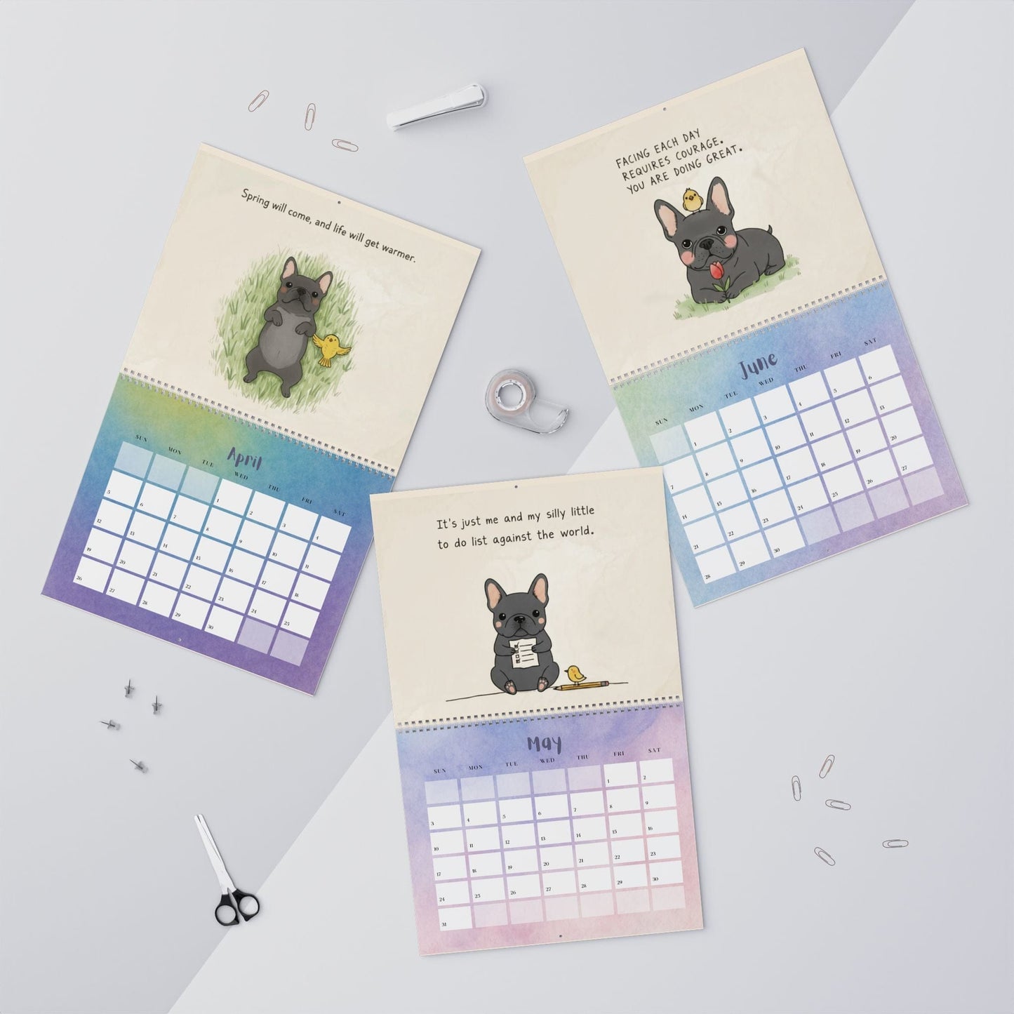 2026 Inspirational Black Frenchie Wall Calendar