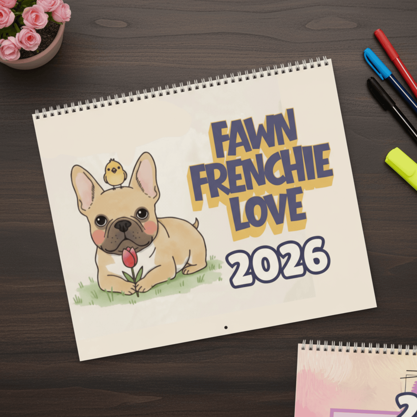 2026 Inspirational Fawn Frenchie Wall Calendar