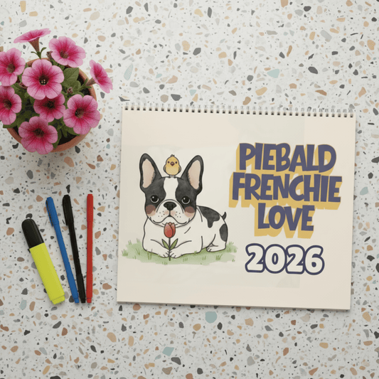 2026 Inspirational Piebald Frenchie Wall Calendar 14" x 11.5" Matte