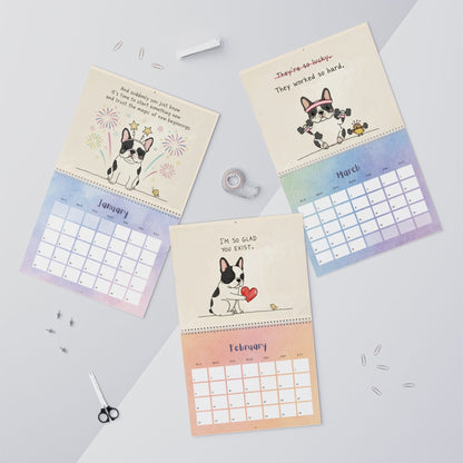 2026 Inspirational Piebald Frenchie Wall Calendar