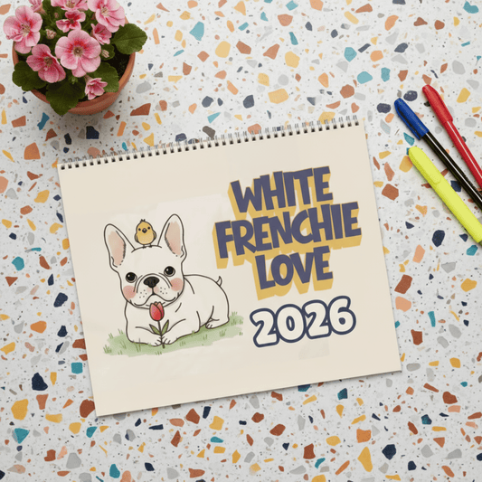 2026 Inspirational White Frenchie Wall Calendar 14" x 11.5" Matte