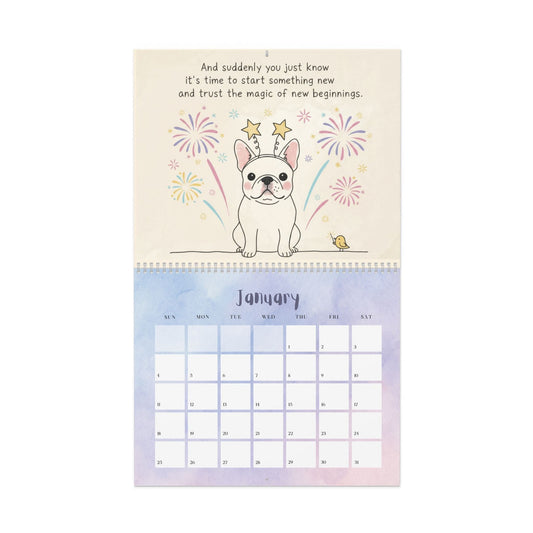 2026 Inspirational White Frenchie Wall Calendar