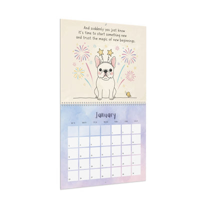 2026 Inspirational White Frenchie Wall Calendar