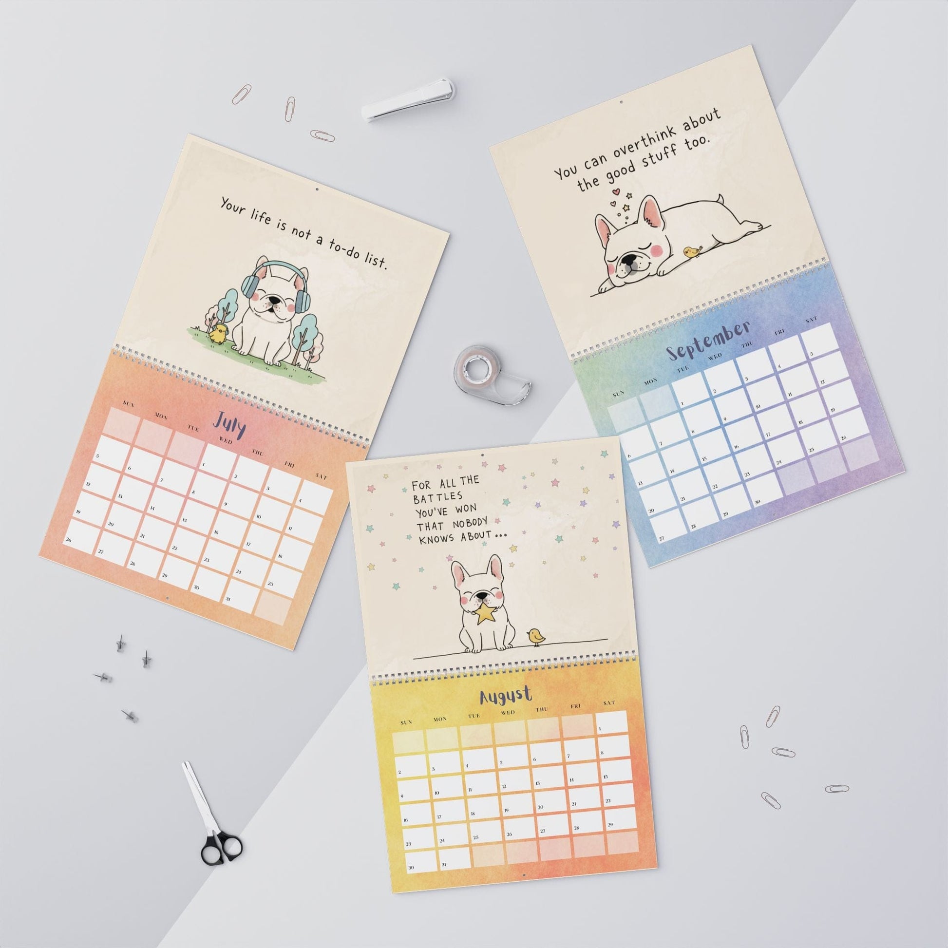 2026 Inspirational White Frenchie Wall Calendar