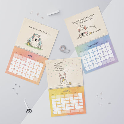 2026 Inspirational White Frenchie Wall Calendar