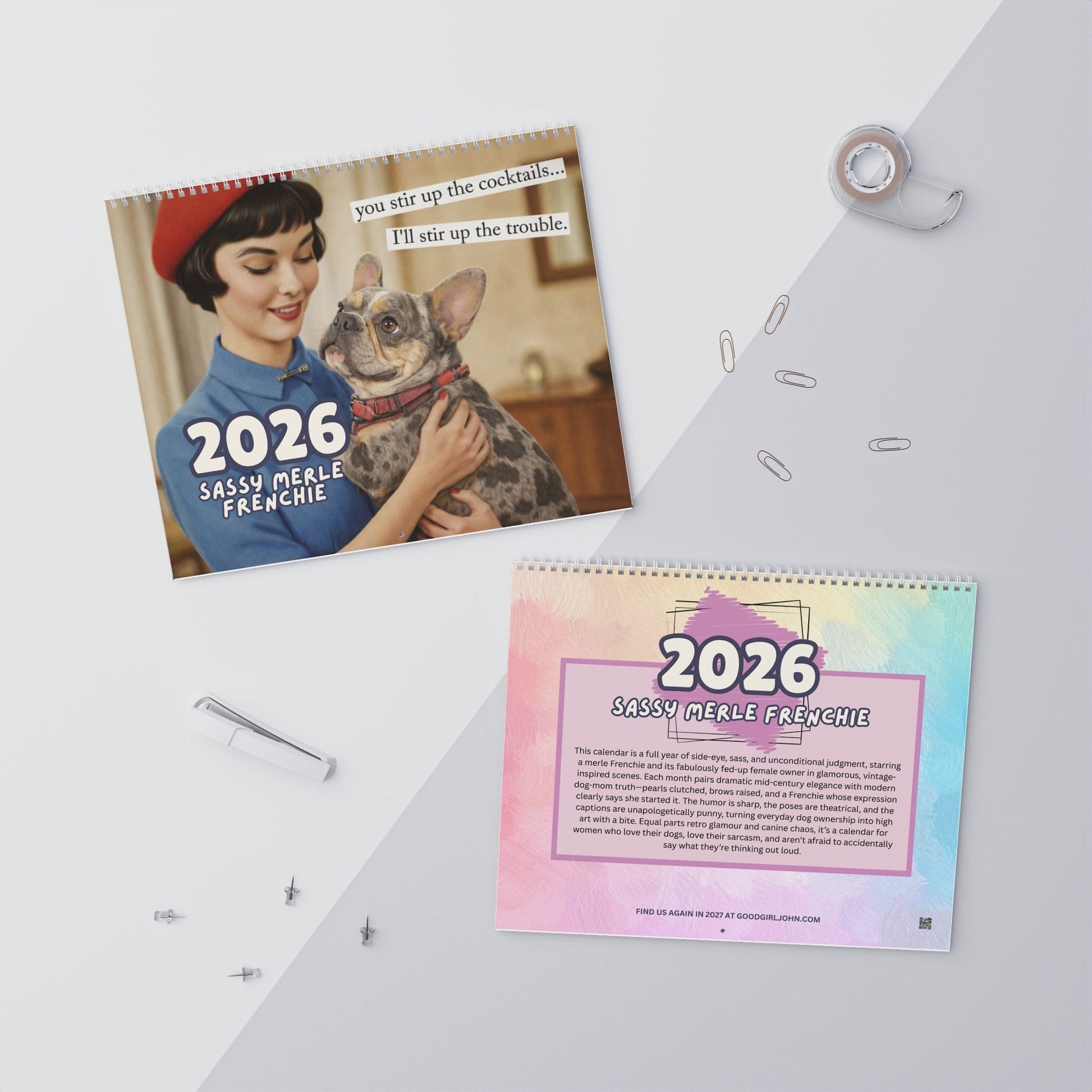 2026 Merle Frenchie Wall Calendar