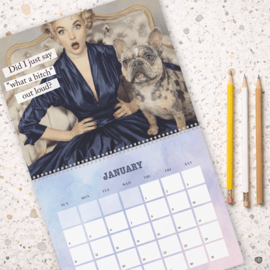 2026 Merle Frenchie Wall Calendar 14" x 11.5" Matte