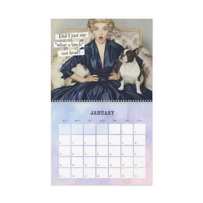 2026 Piebald Frenchie Snarky Sassy Wall Calendar