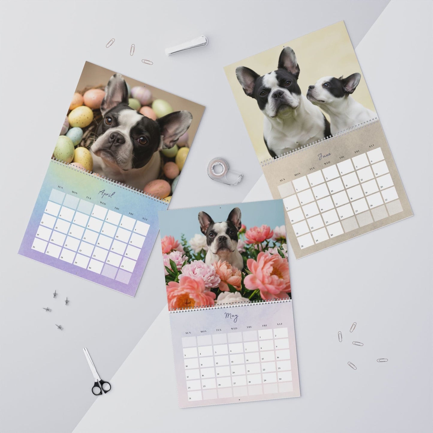 2026 Piebald Frenchie Wall Calendar
