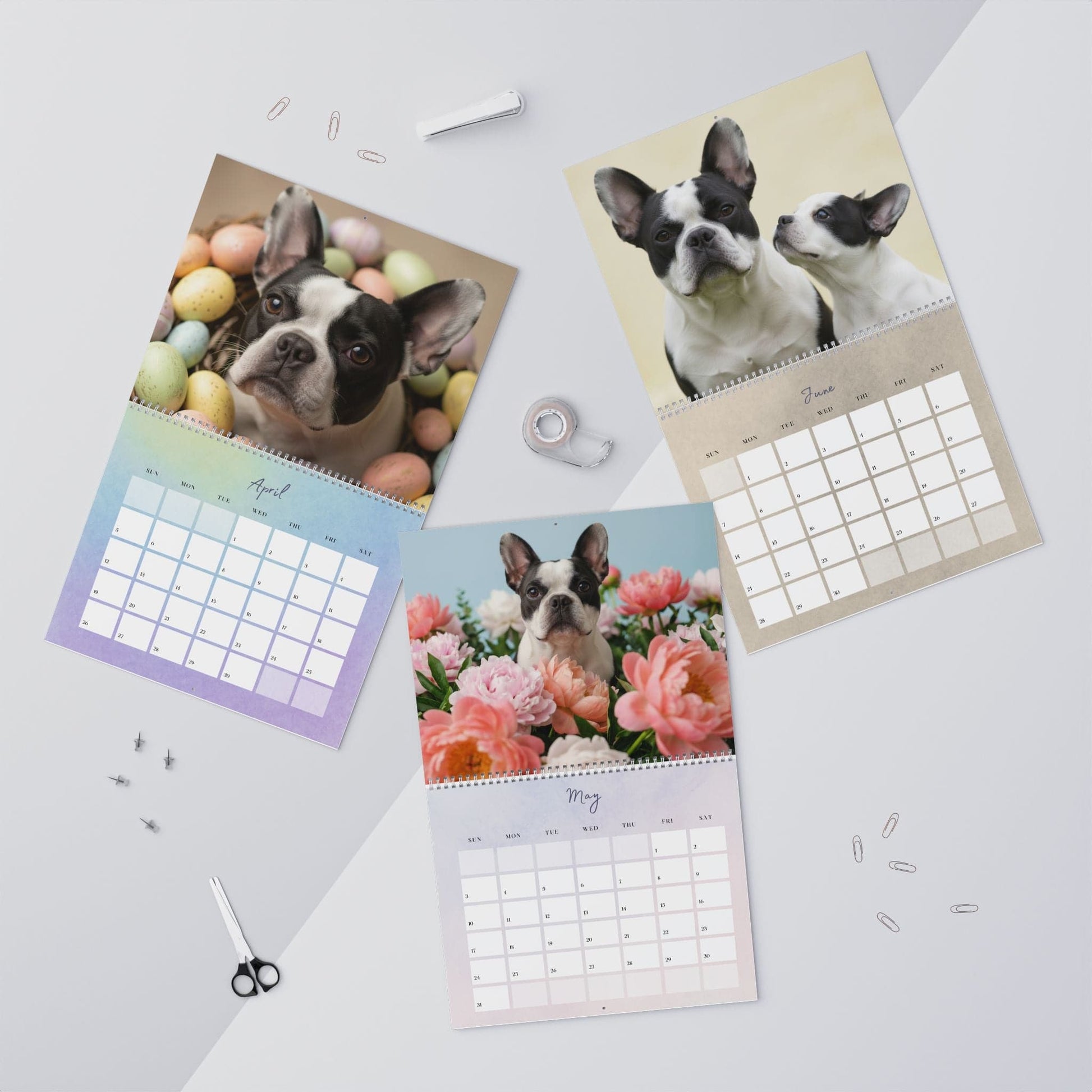 2026 Piebald Frenchie Wall Calendar