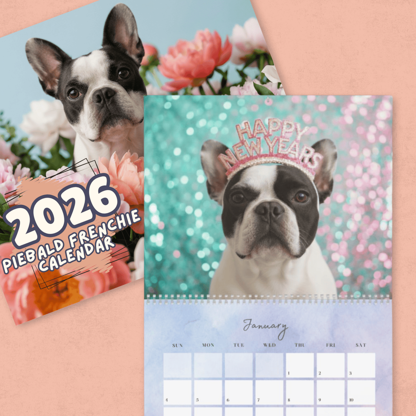 2026 Piebald Frenchie Wall Calendar