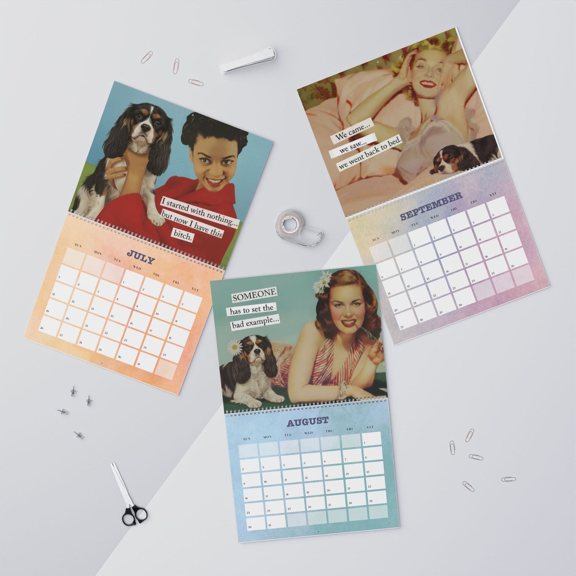 2026 Tricolor Cavalier Snarky Sassy Wall Calendar