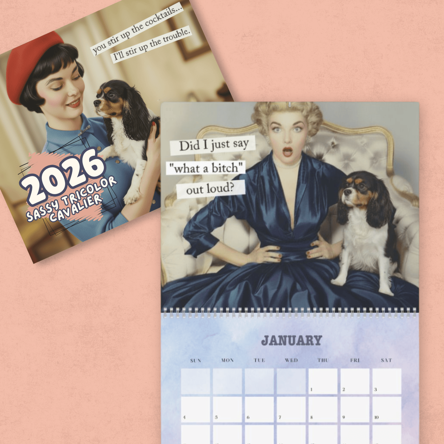 2026 Tricolor Cavalier Snarky Sassy Wall Calendar