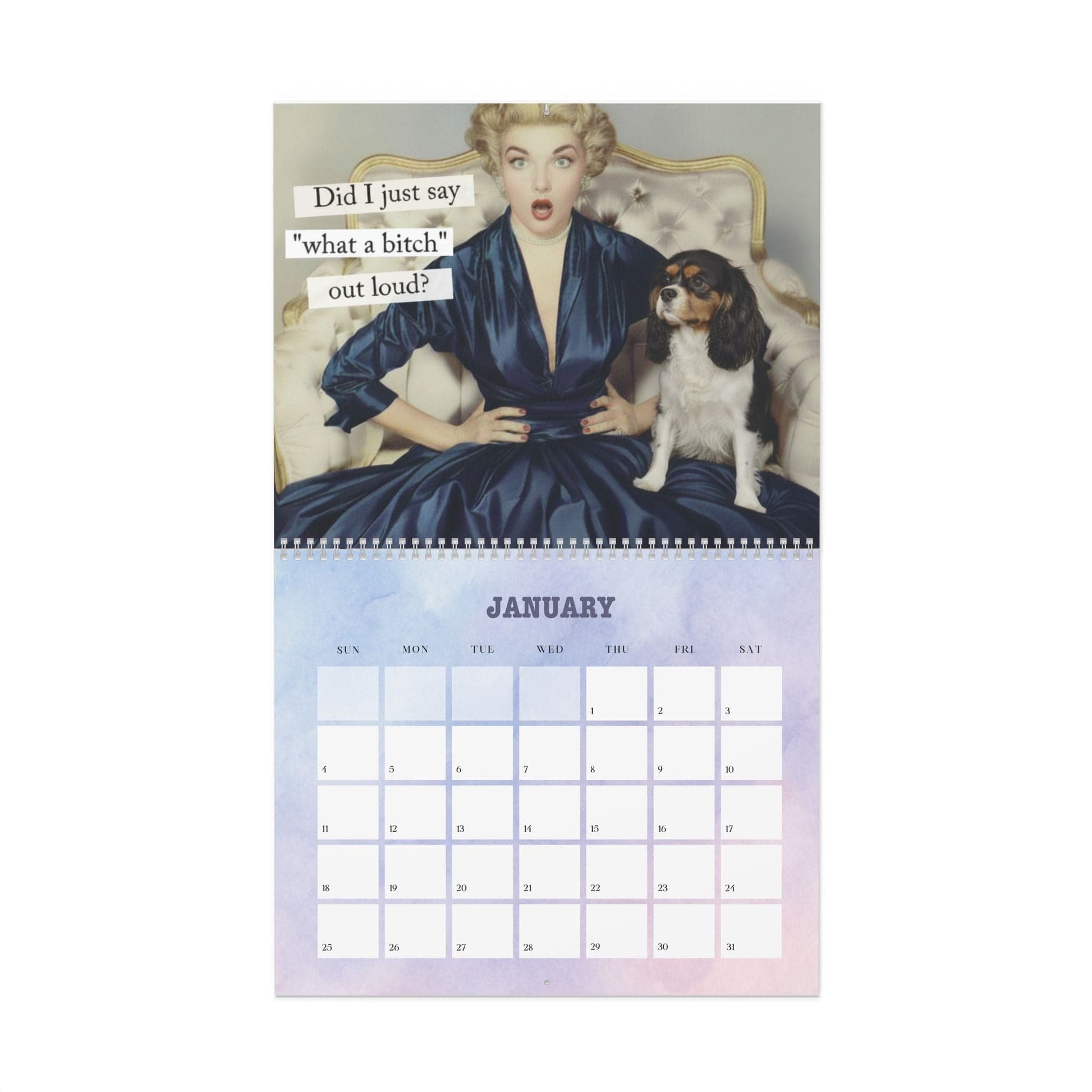 2026 Tricolor Cavalier Snarky Sassy Wall Calendar