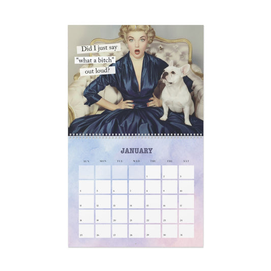 2026 White Frenchie Snarky Sassy Wall Calendar