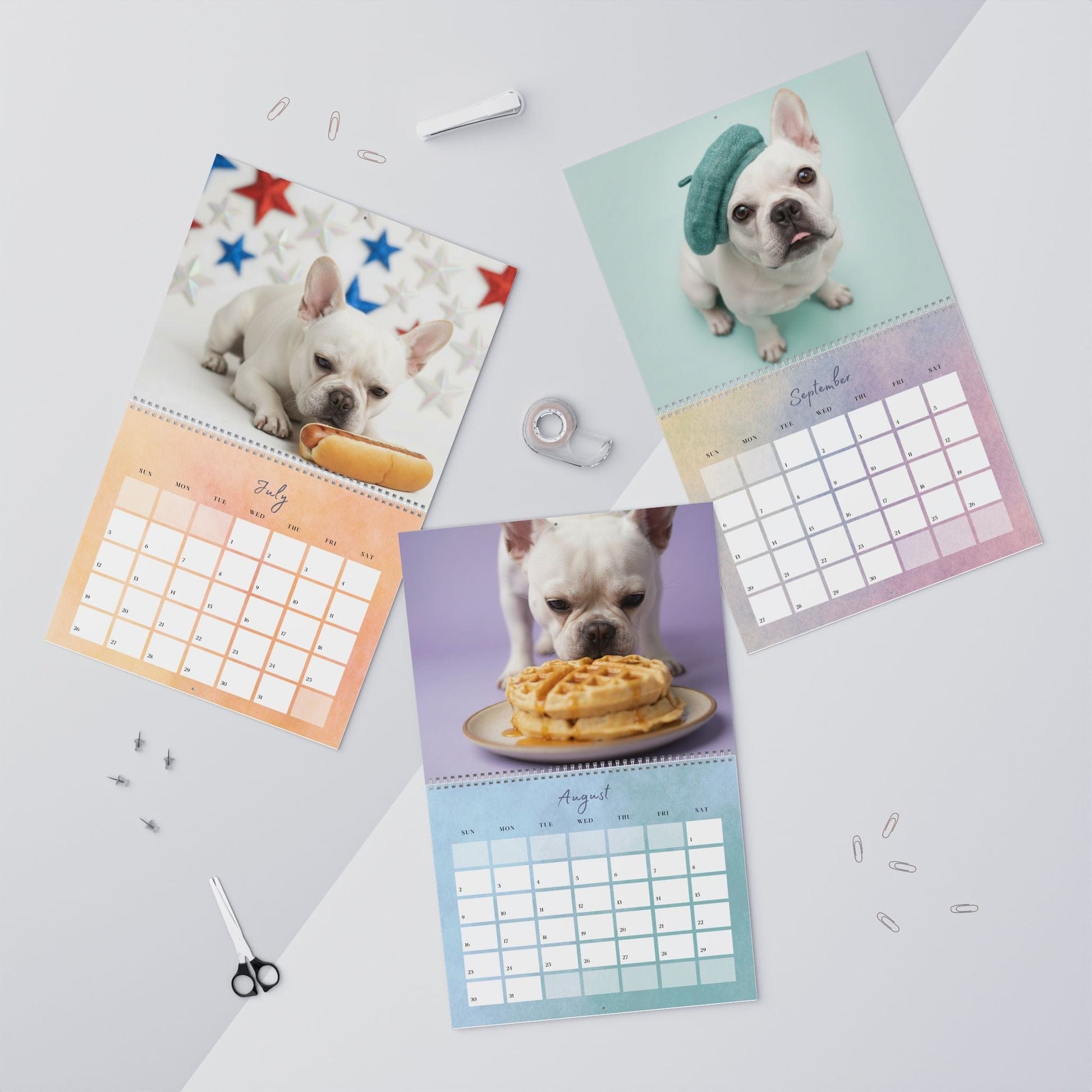 2026 White Frenchie Wall Calendar
