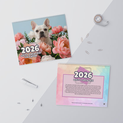 2026 White Frenchie Wall Calendar