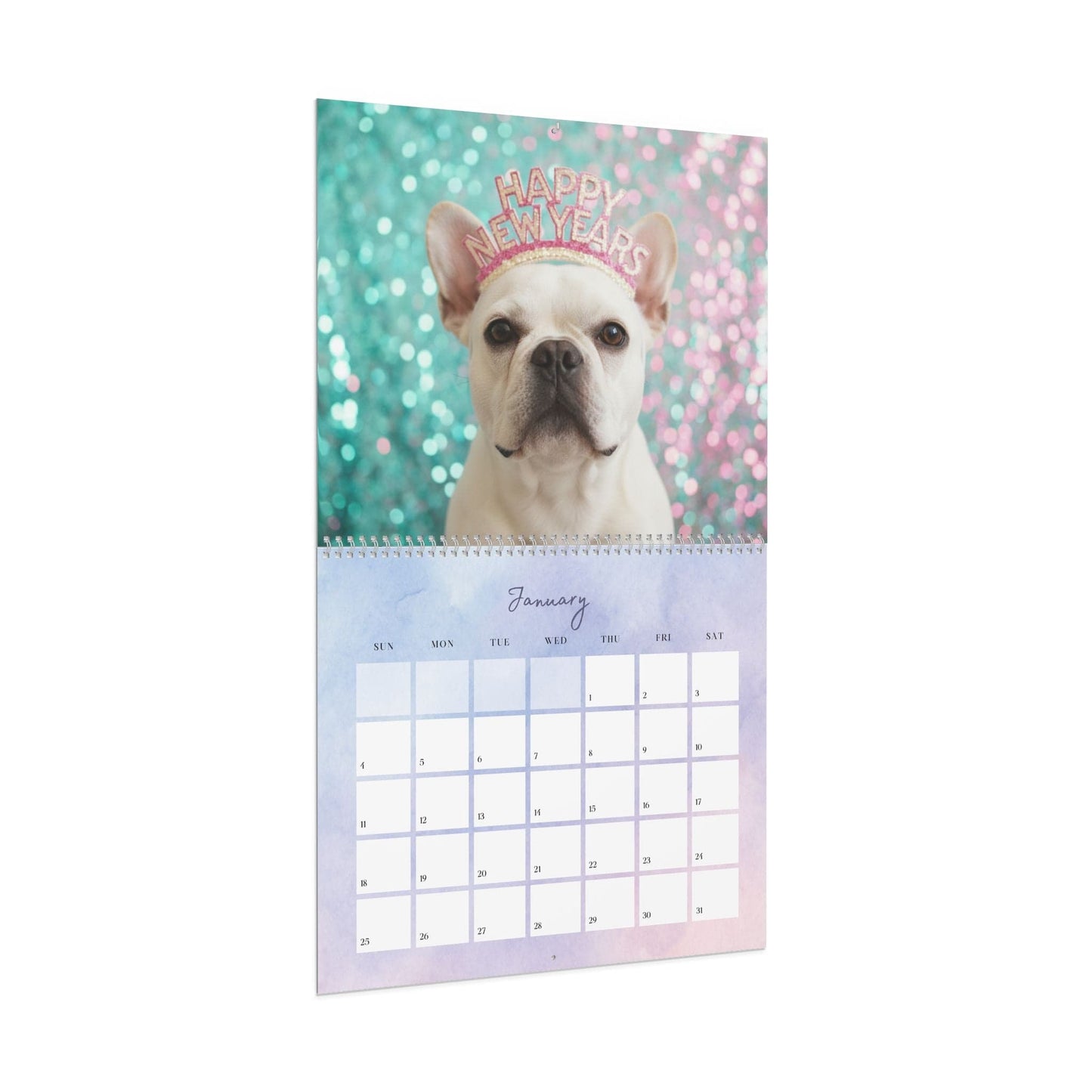2026 White Frenchie Wall Calendar