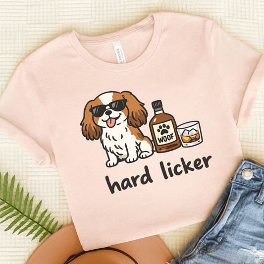 Personalized Cavalier Hard Licker Unisex TShirt Soft Pink