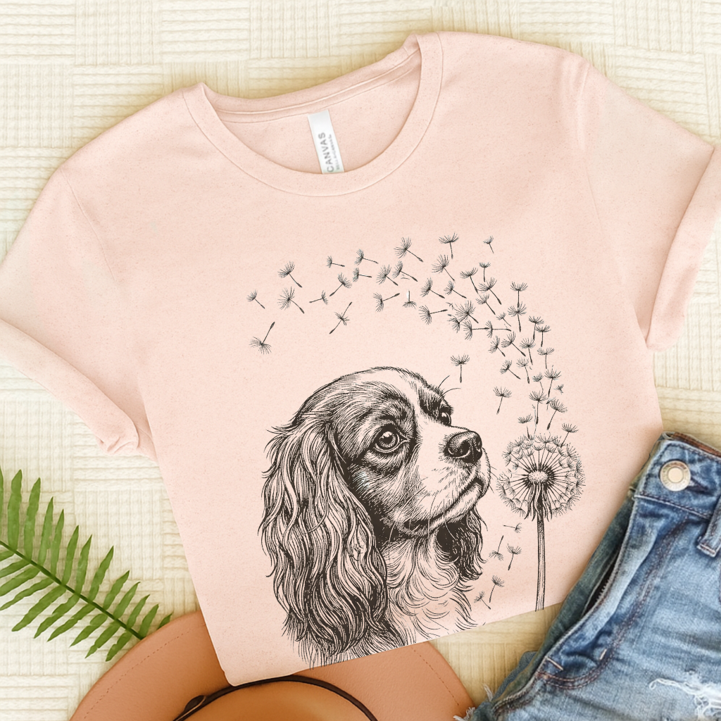 Cavalier Dandelion Gardening Unisex TShirt Soft Pink