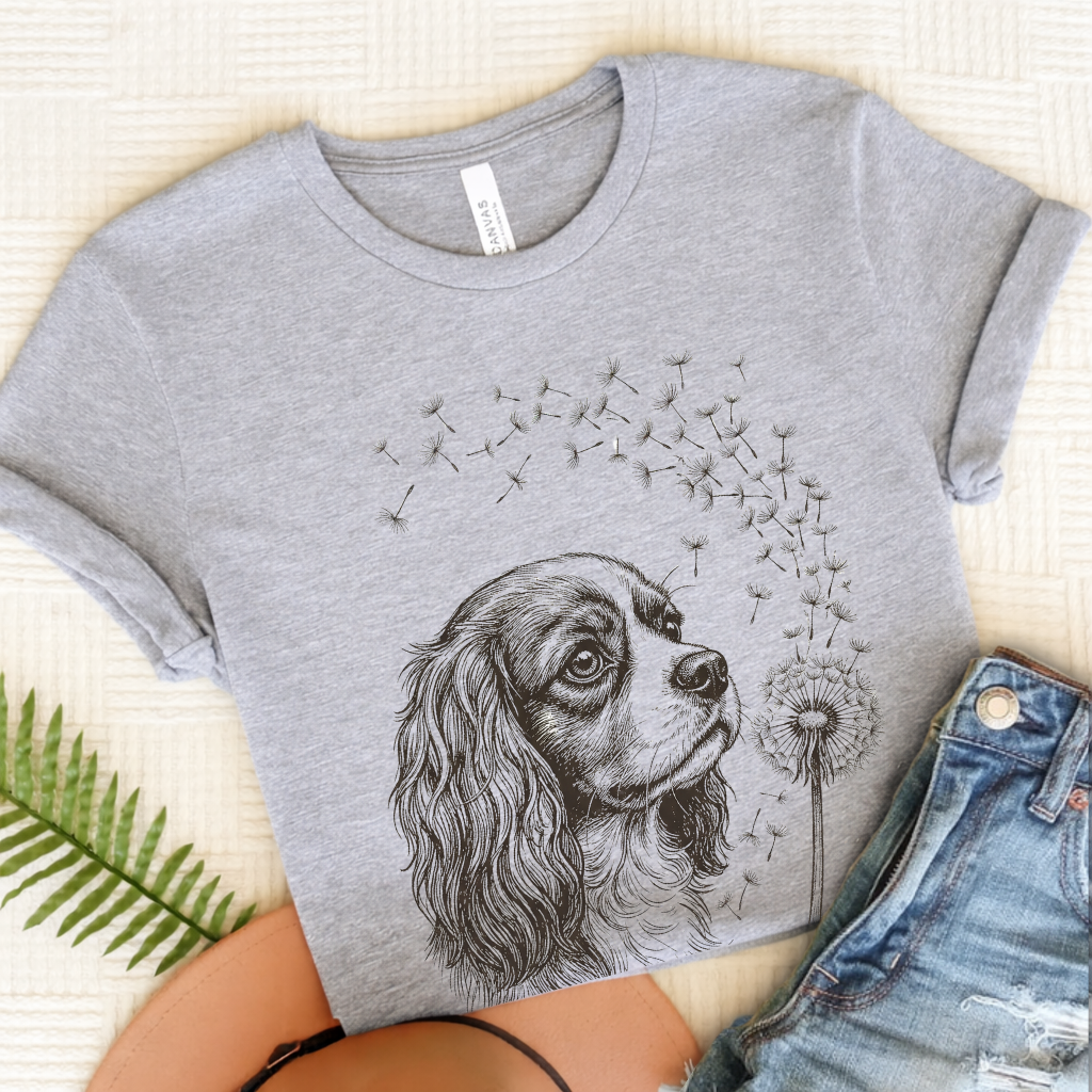 Cavalier Dandelion Gardening Unisex TShirt Athletic Heather