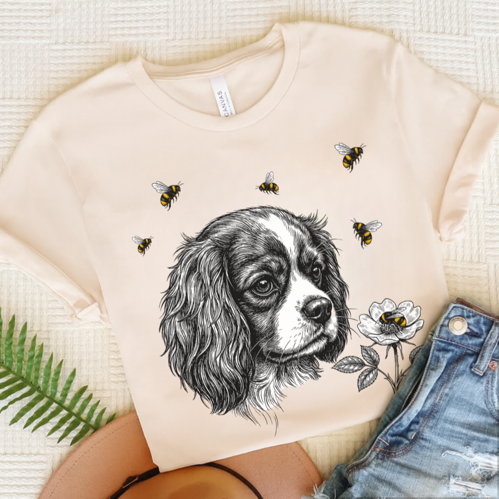 Cavalier Bumble Bee Unisex TShirt Natural