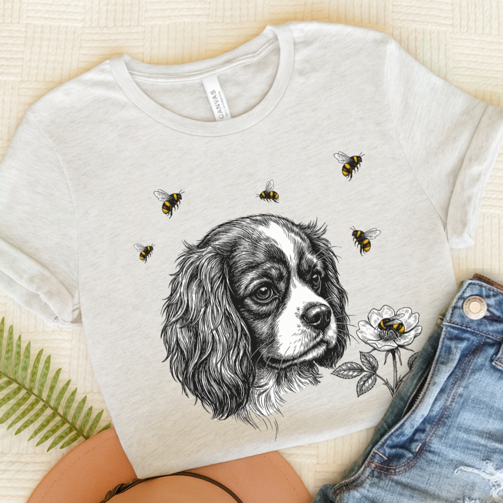 Cavalier Bumble Bee Unisex TShirt Ash