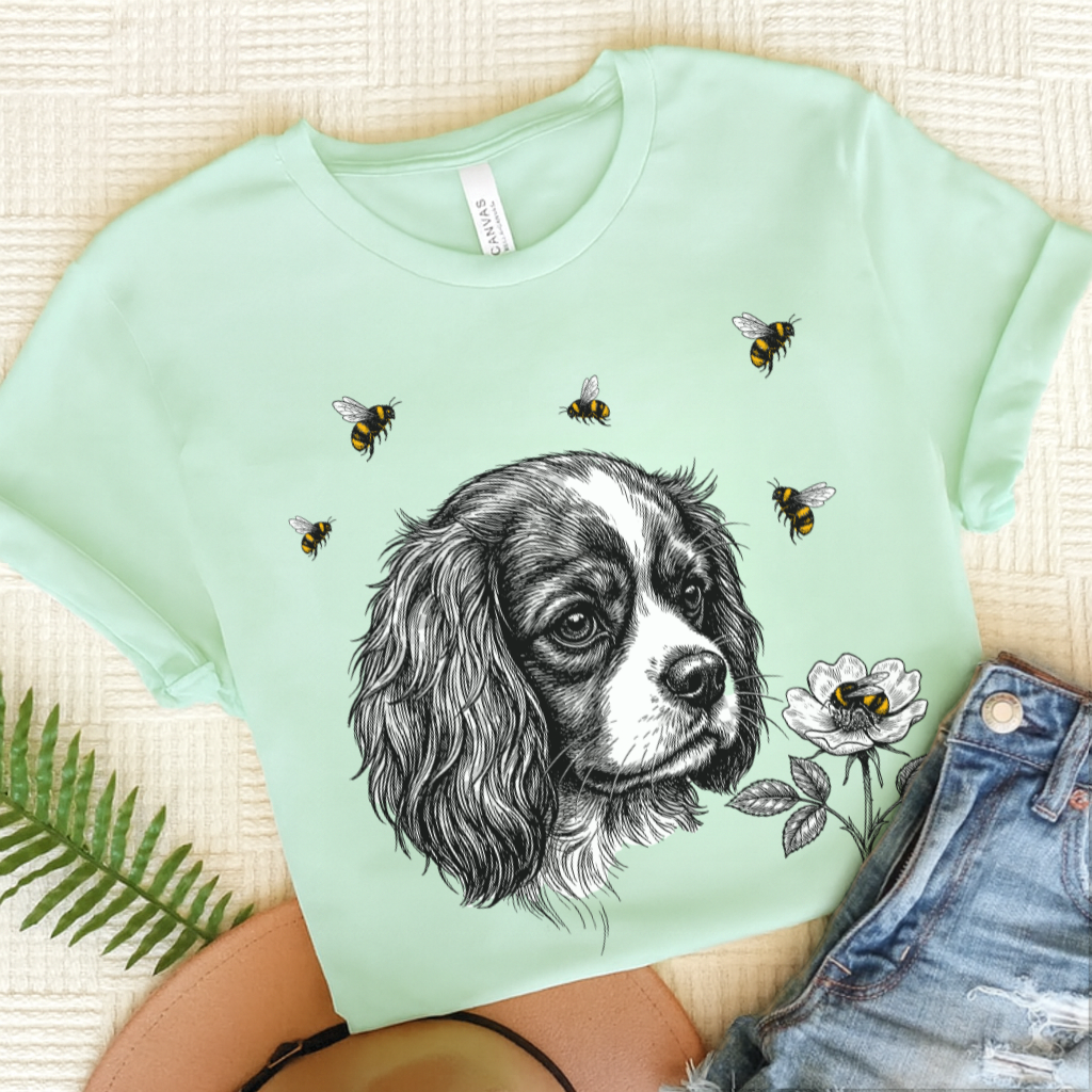 Cavalier Bumble Bee Unisex TShirt Heather Mint