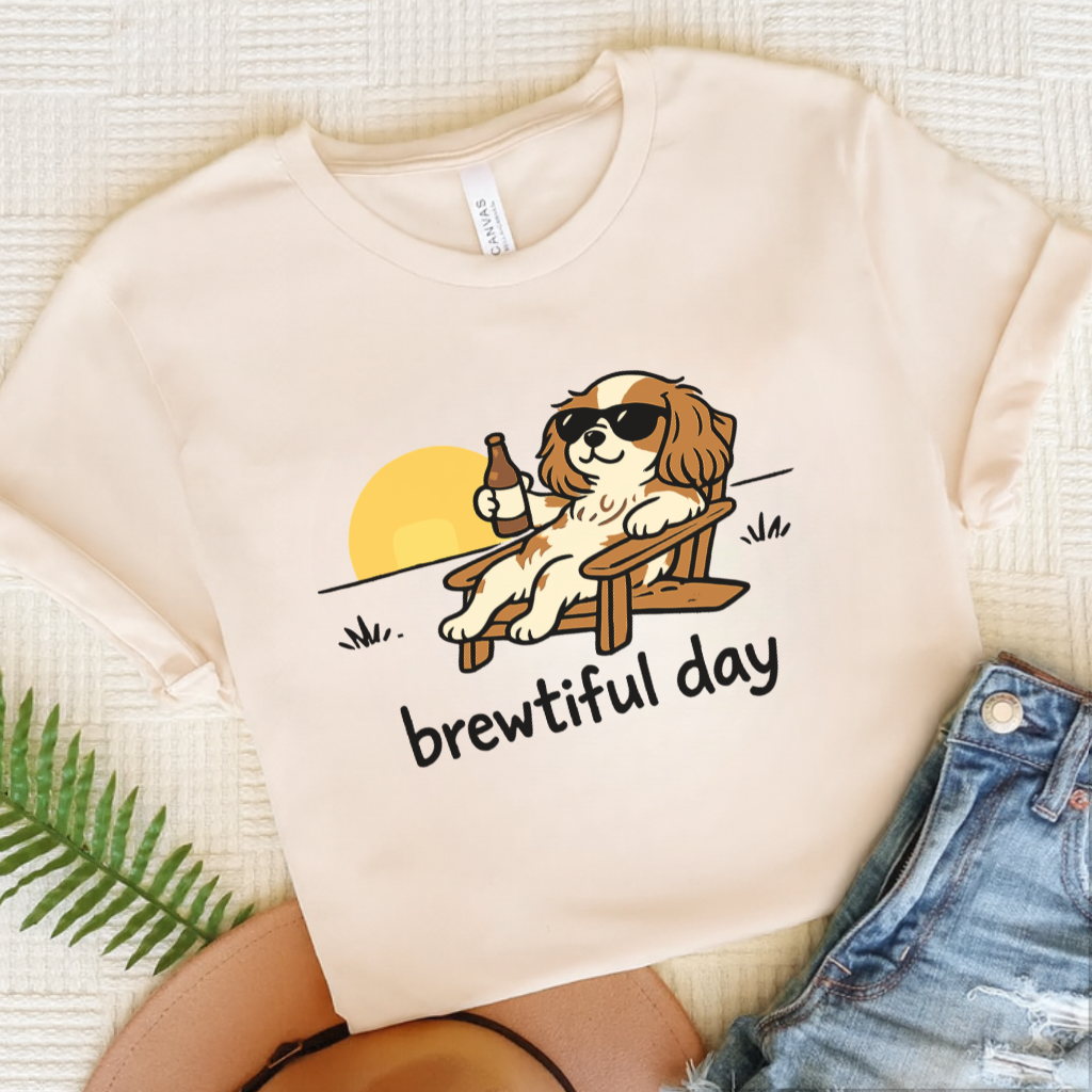 Personalized Cavalier Brewtiful Unisex TShirt Natural