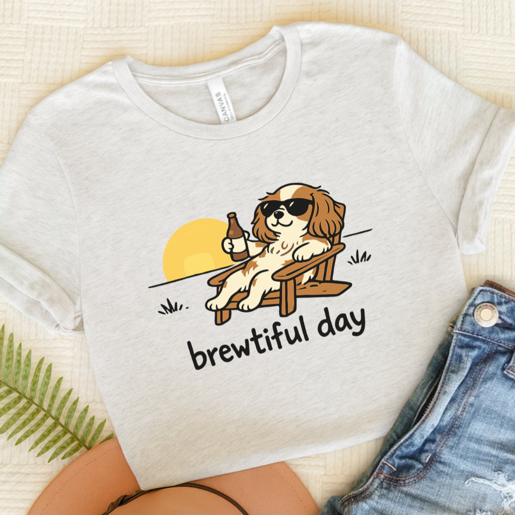 Personalized Cavalier Brewtiful Unisex TShirt Ash