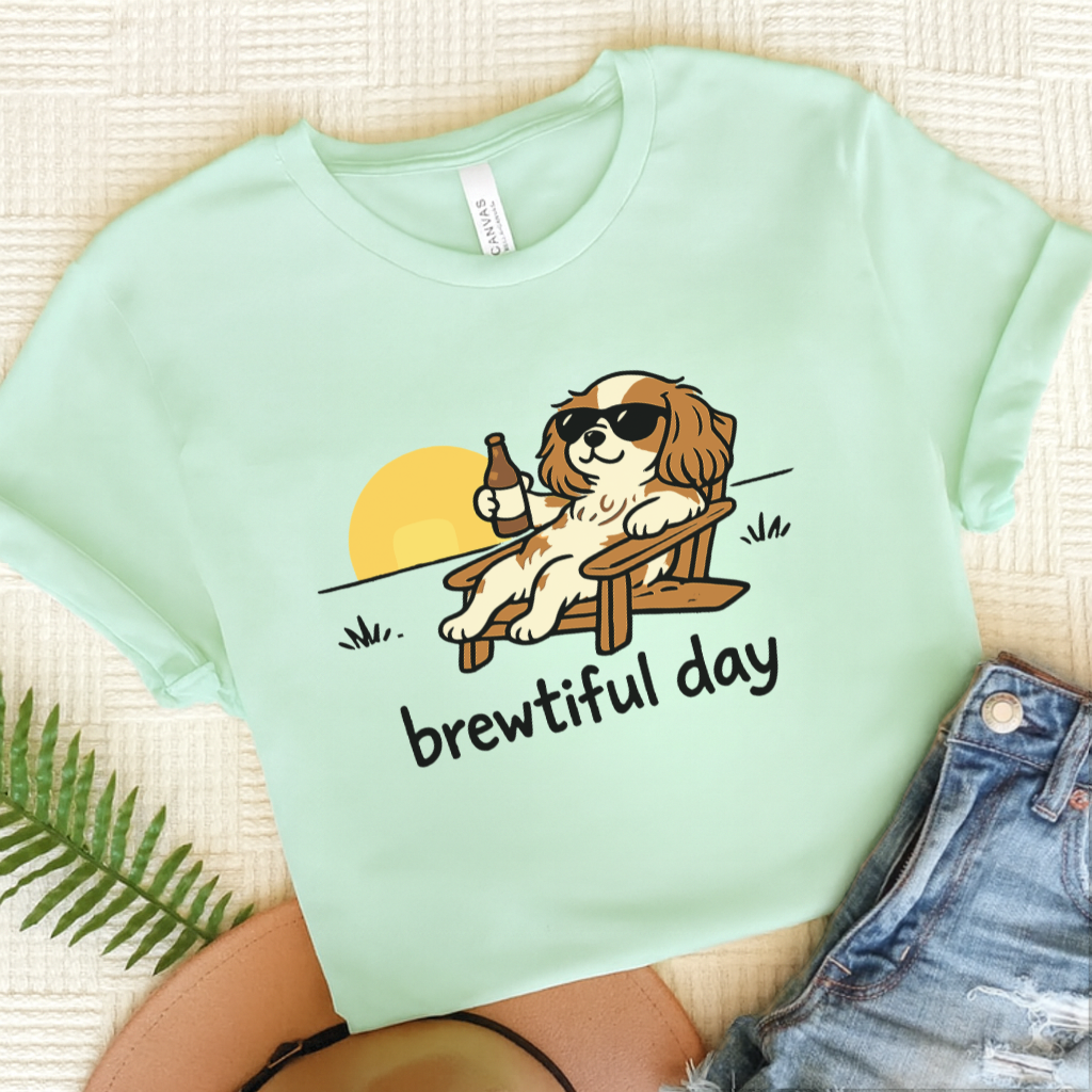 Personalized Cavalier Brewtiful Unisex TShirt Heather Mint