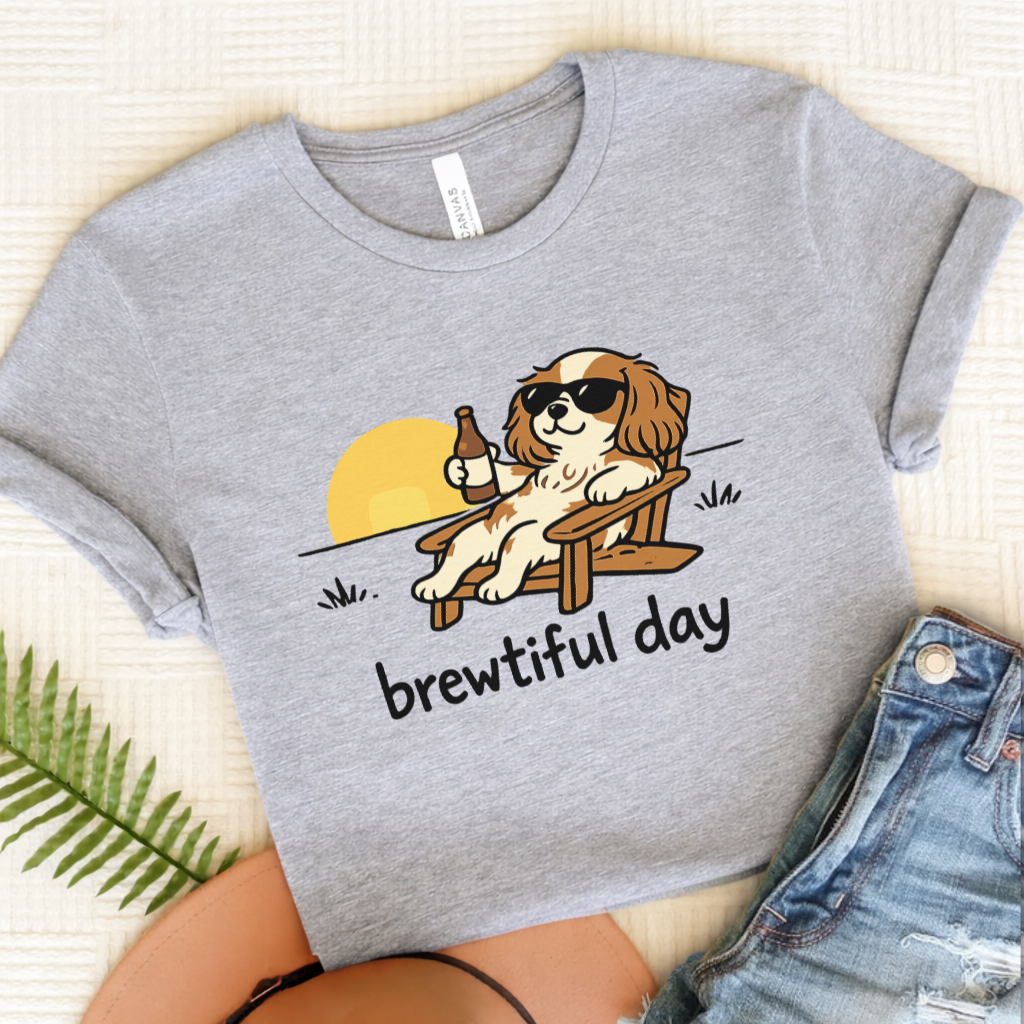 Personalized Cavalier Brewtiful Unisex TShirt Athletic Heather