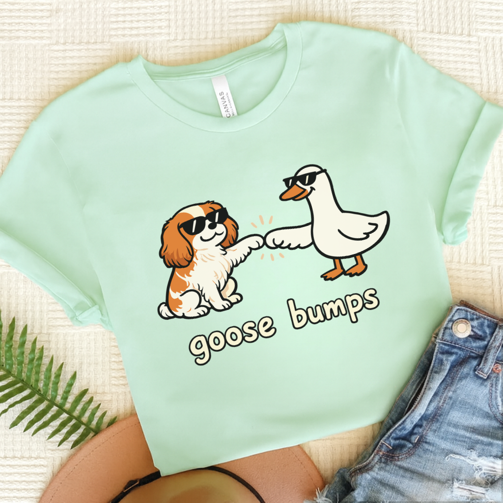 Personalized Cavalier Goose Bumps Unisex TShirt Heather Mint