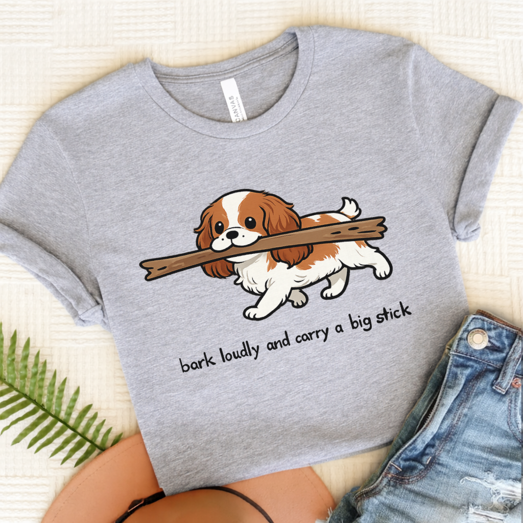 Personalized Cavalier Big Stick Unisex TShirt Athletic Heather