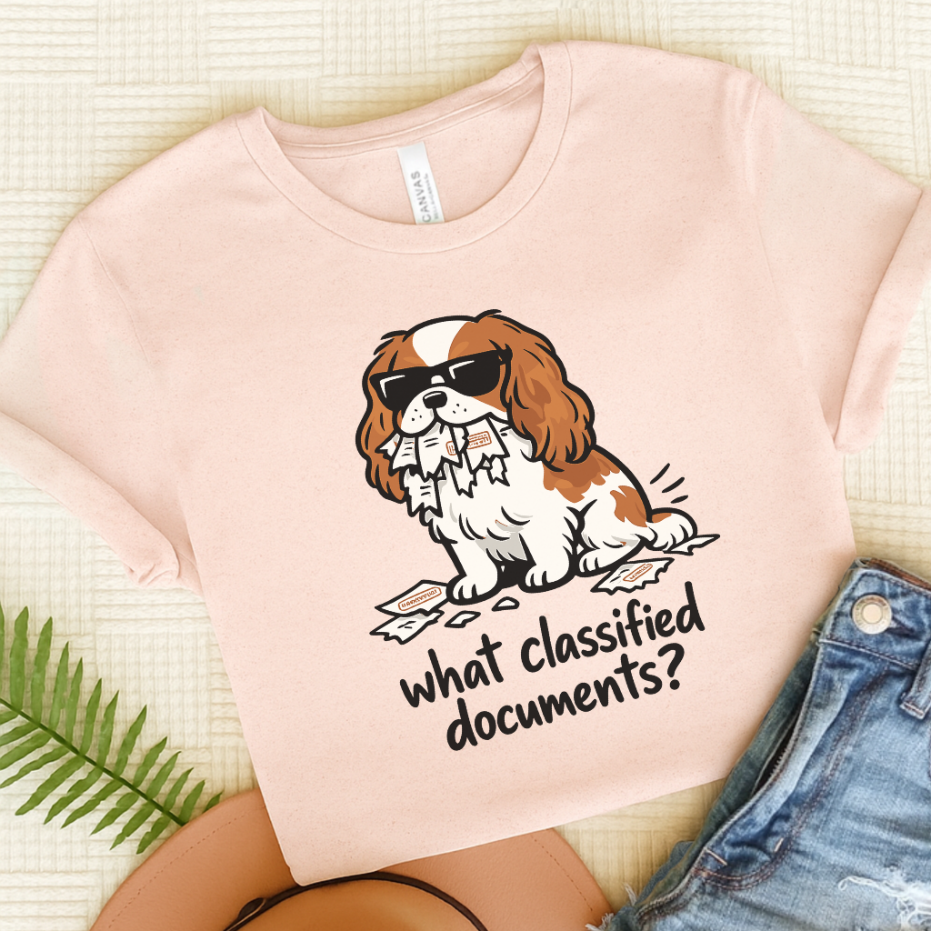 Personalized Cavalier Classified Unisex Tshirt Soft Pink