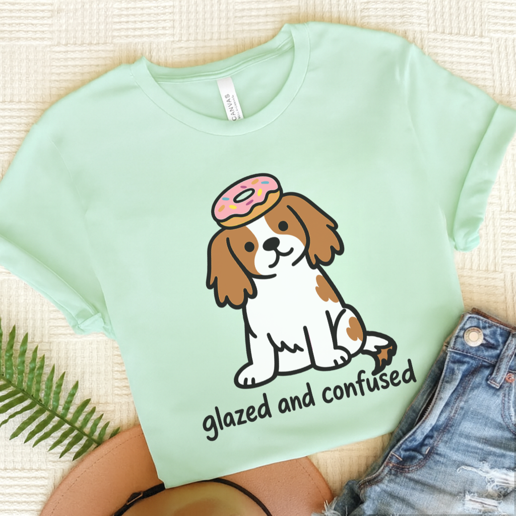 Personalized Cavalier Donut Unisex Tshirt Heather Mint