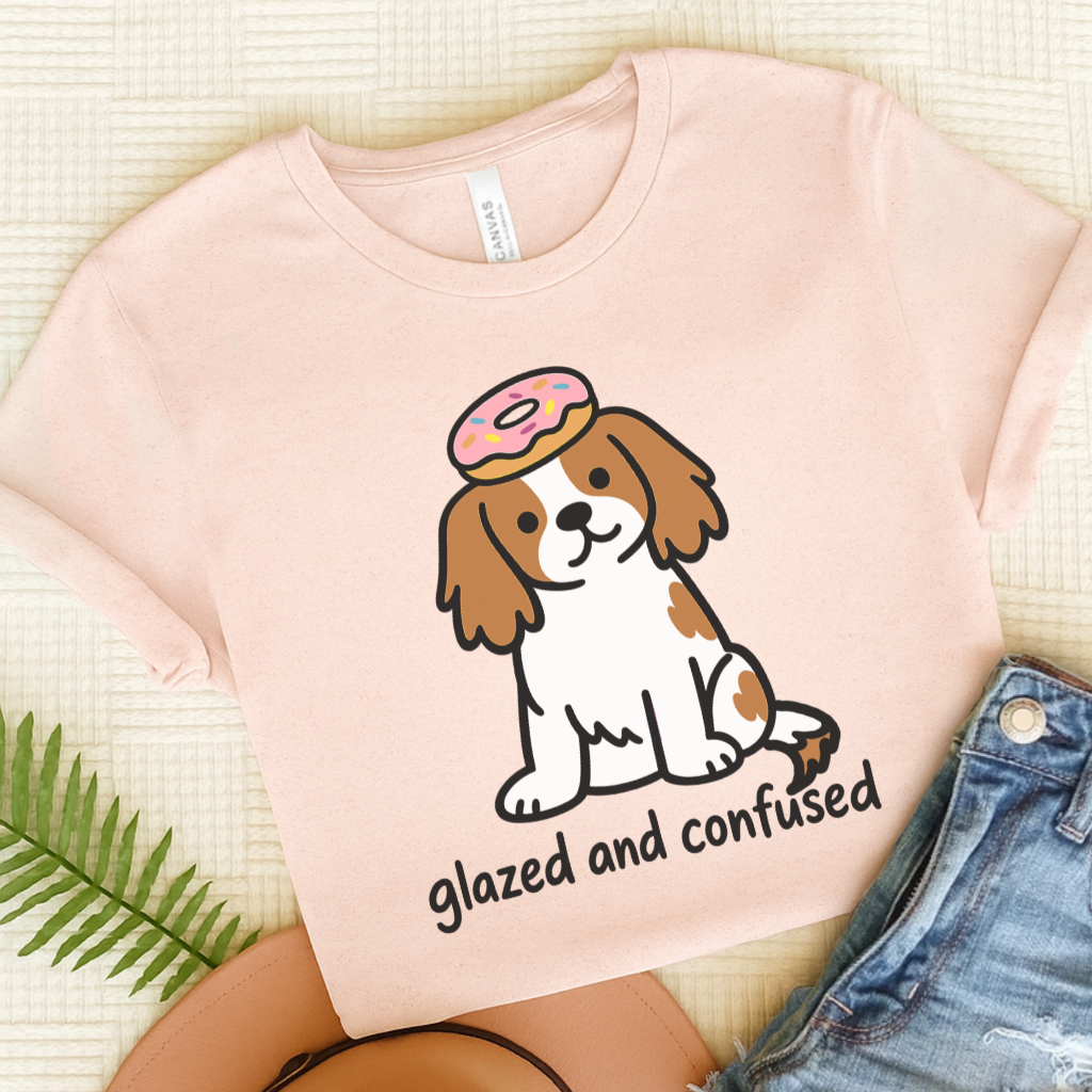 Personalized Cavalier Donut Unisex Tshirt Soft Pink