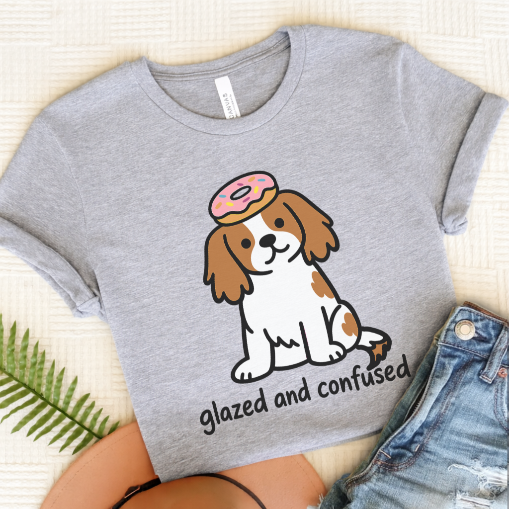 Personalized Cavalier Donut Unisex Tshirt Athletic Heather