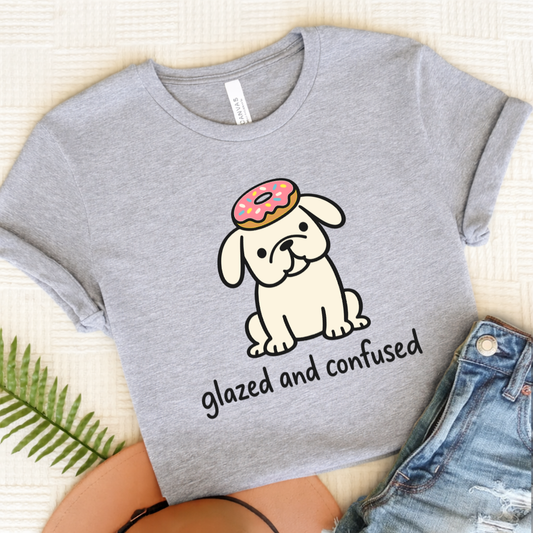 Personalized Frenchie Classified Donut Unisex Tshirt Athletic Heather