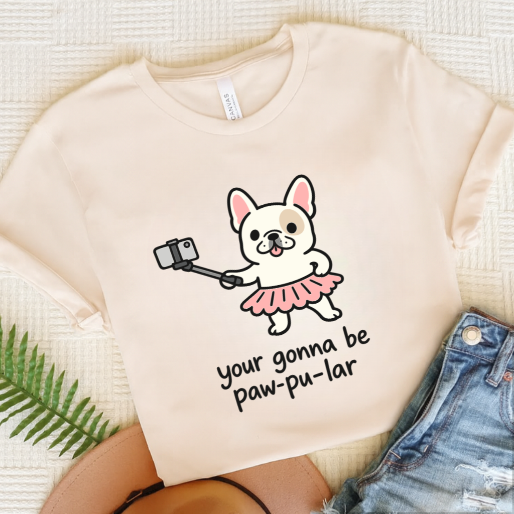 Personalized Frenchie Paw-Pu-Lar Unisex Tshirt Natural