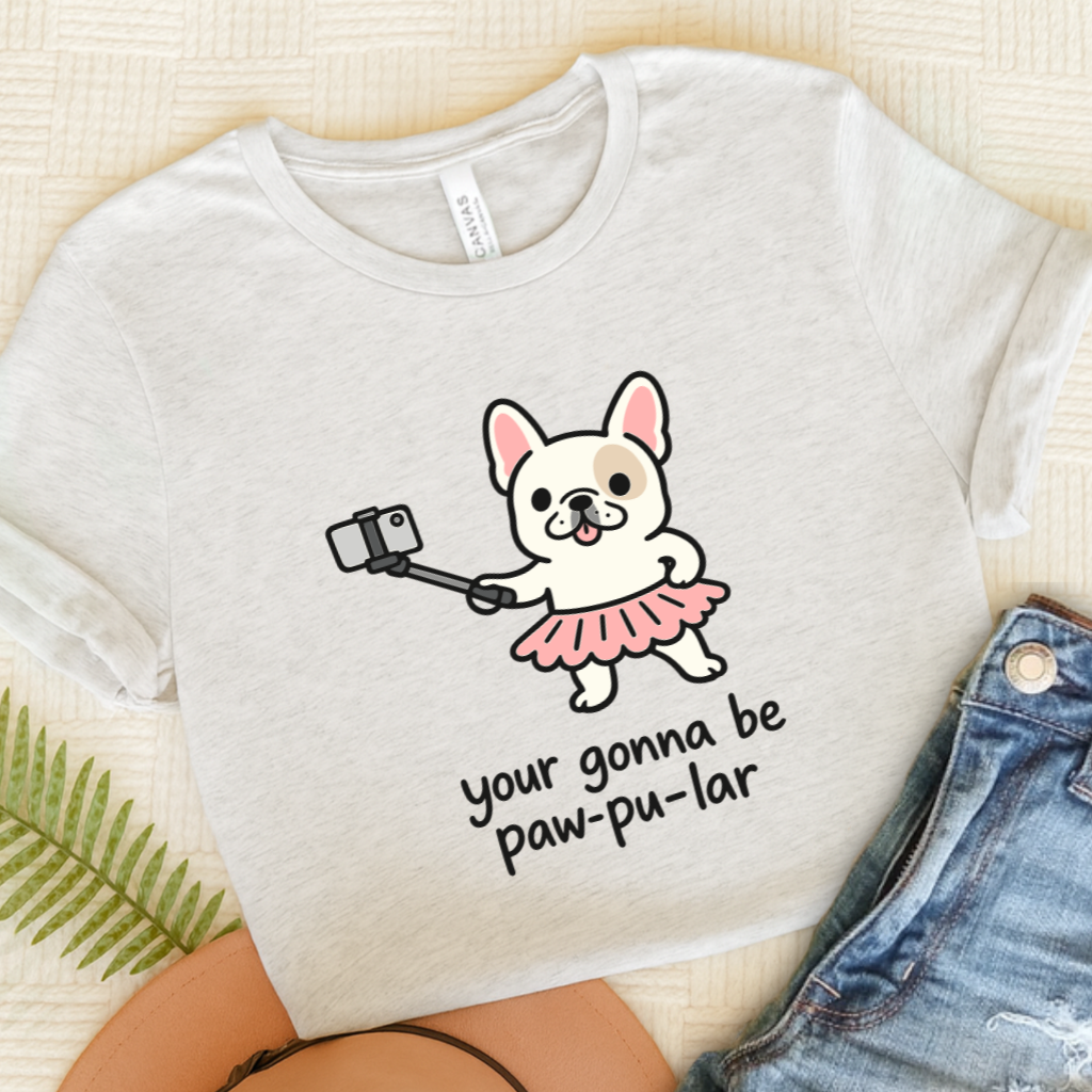 Personalized Frenchie Paw-Pu-Lar Unisex Tshirt Ash