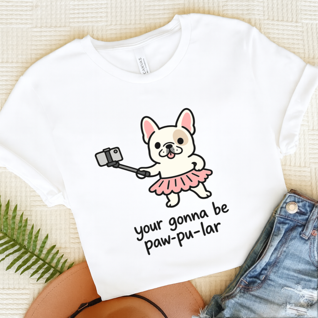 Personalized Frenchie Paw-Pu-Lar Unisex Tshirt White