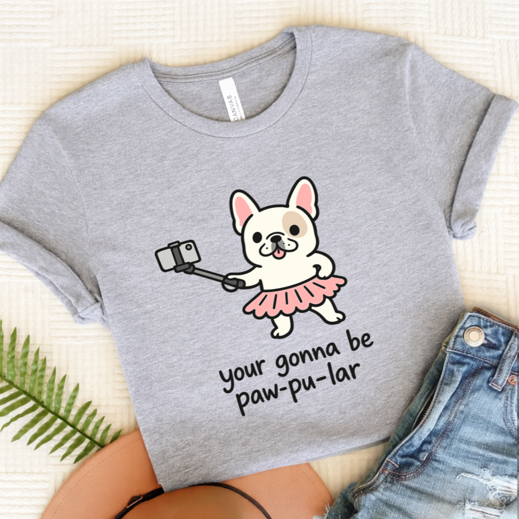 Personalized Frenchie Paw-Pu-Lar Unisex Tshirt Athletic Heather