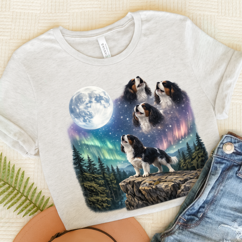 Personalized Cavalier Galaxy Unisex TShirt Ash