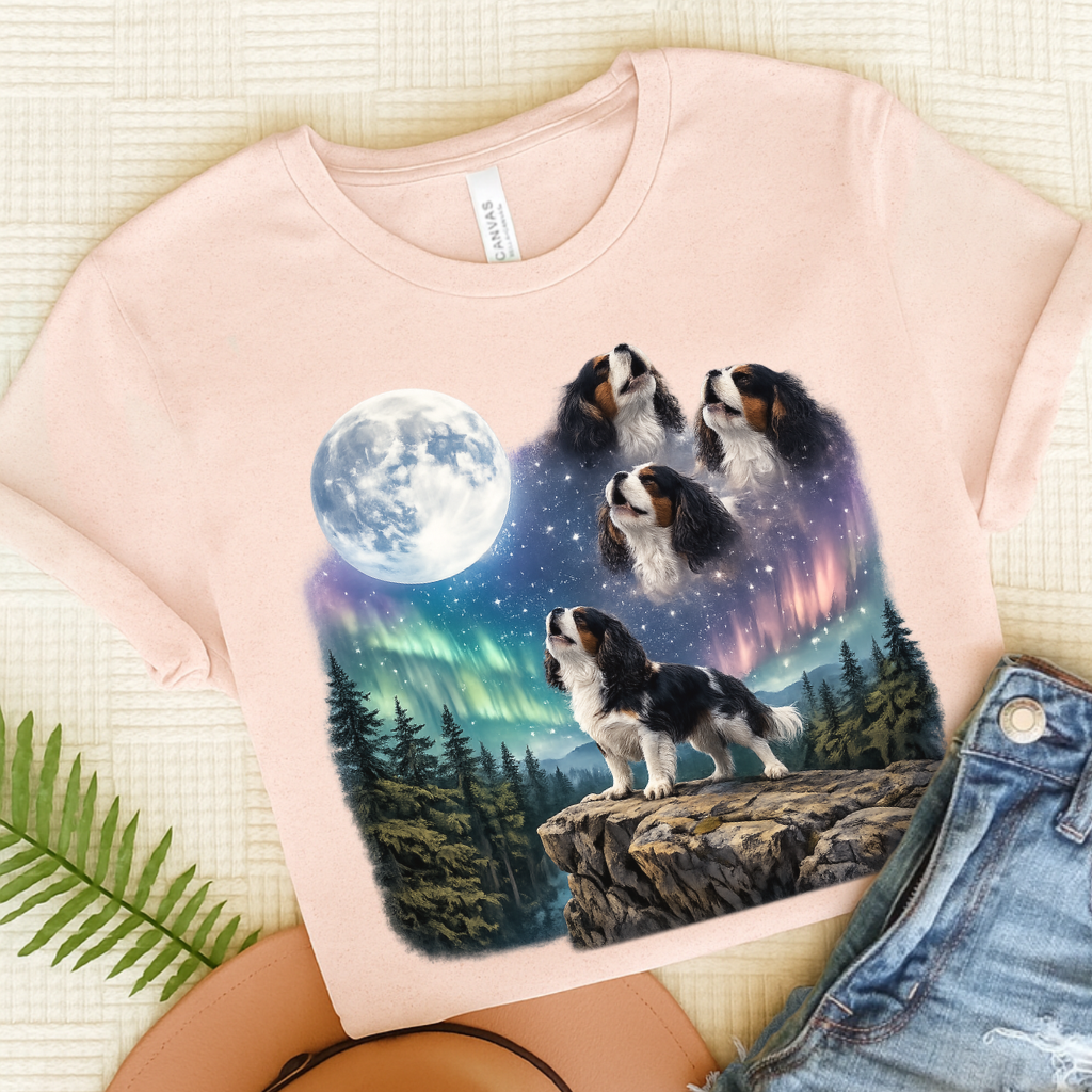 Personalized Cavalier Galaxy Unisex TShirt Soft Pink